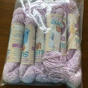 12 LionBrand Sushi Purple 53% COTTON 47% NYLON 40 gr  1.4 oz 52 yds per skien